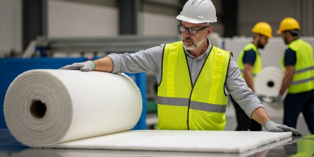 Manta de fibra cerâmica BL 1200®: alta resistência, leveza e eficiência no isolamento térmico industrial.