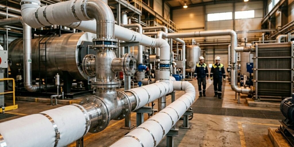 Isolamento térmico em tubulações industriais: saiba como ele reduz custos, melhora a eficiência operacional e prolonga a vida útil dos equipamentos.