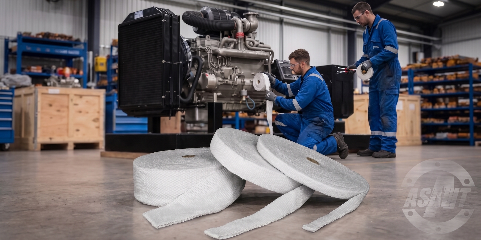Fita isolante térmica para geradores: conheça a FC 1200i®, da Asalit, reforçada com inconel e resistente a temperaturas de até 1.260°C.